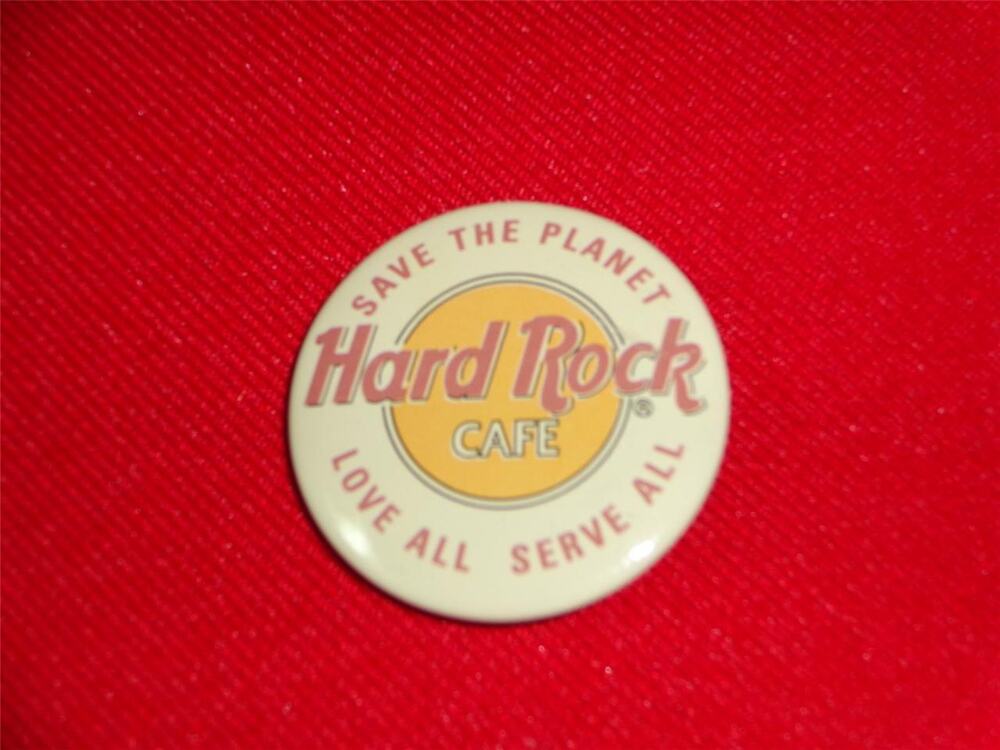 Hard Rock Cafe Button Pin Save The Planet Love All Serve -061315